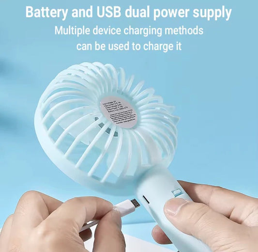 Portable Hand Fan Mini Desktop Cooling Fan Rechargeable