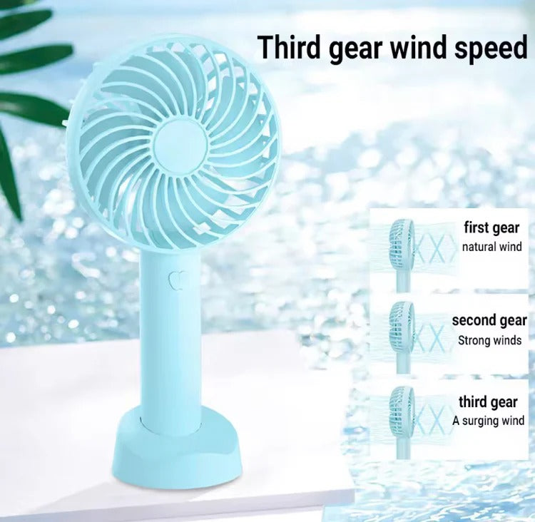 Portable Hand Fan Mini Desktop Cooling Fan Rechargeable